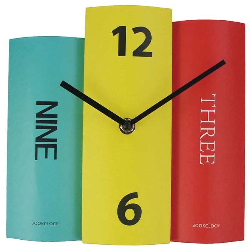 Timelike Creative Book Clock Design Diy Cute Decorative Vintage Wall Clock Home Decor Klok Wall Clock For Kitchen