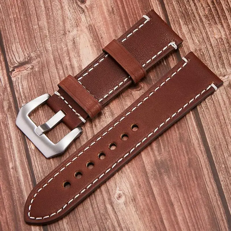 

Vintage 24mm Genuine Leather Watch Strap Replacement Wristwatch Band