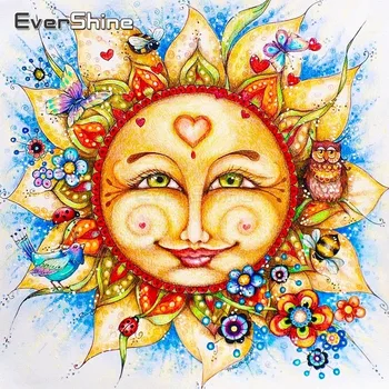 

EverShine 5D Diamond Mosaic Cartoon Diamond Painting Full Drill Square Sun Cross Stitch Diamond Embroidery For Children's Gift
