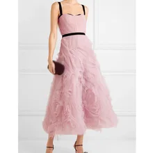 Летние женские длинные вечерние платья без бретелек, высокое качество, подиумное платье, элегантное розовое платье трапециевидной формы