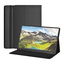 15.6 인치 휴대용 컴퓨터 모니터 가죽 케이스 1920x1080 hd ips lcd 화면 ps4/xbox/전화에 대 한 태블릿 노트북에 대 한(China)