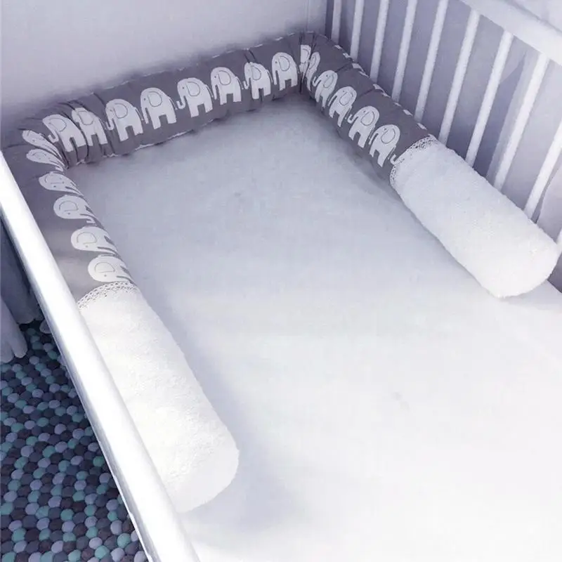 Baby Bed Thicken Bumpers One-piece Crib Around Cushion Cot Protector Pillows Safety Collision Barrier Cotton Pillow Stuffed Toy