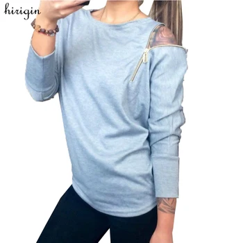 

Hot Sale Autumn Fashion Zipper Long Sleeve Sweatshirts Casual Solid Women's Sweatshirts Slim Zipper Pullover Female