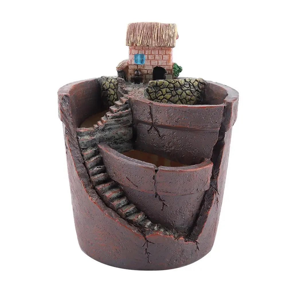 

House Design Cactus Resin Flowerpot Planter Garden Succulent Plant Pot for Home Desktop Decor Succulent Plant Pot