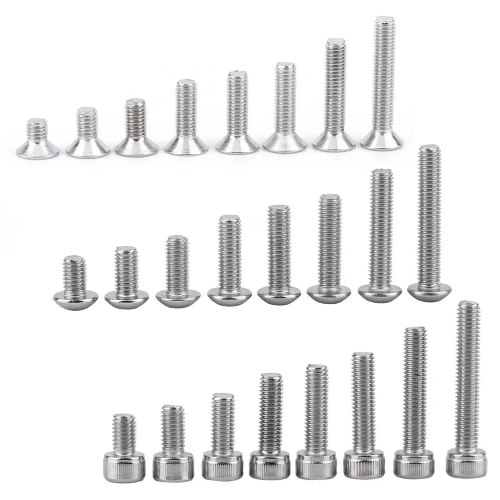 

160Pcs Stainless Steel SS304 Screws Hex Socket M5 Screw Bolts and Nuts Assortment Kit