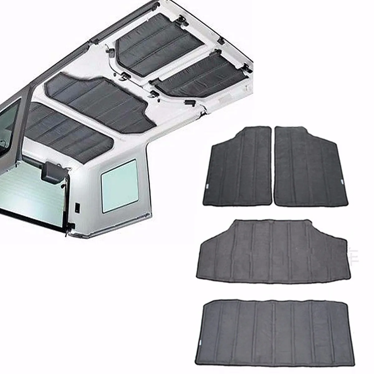 

4pcs Hardtop Sound Heat Insulation Cotton Pad Kit 4 Door For Jeep for Wrangler JK 2012 2013 2014 2015 2016 Car Accessories