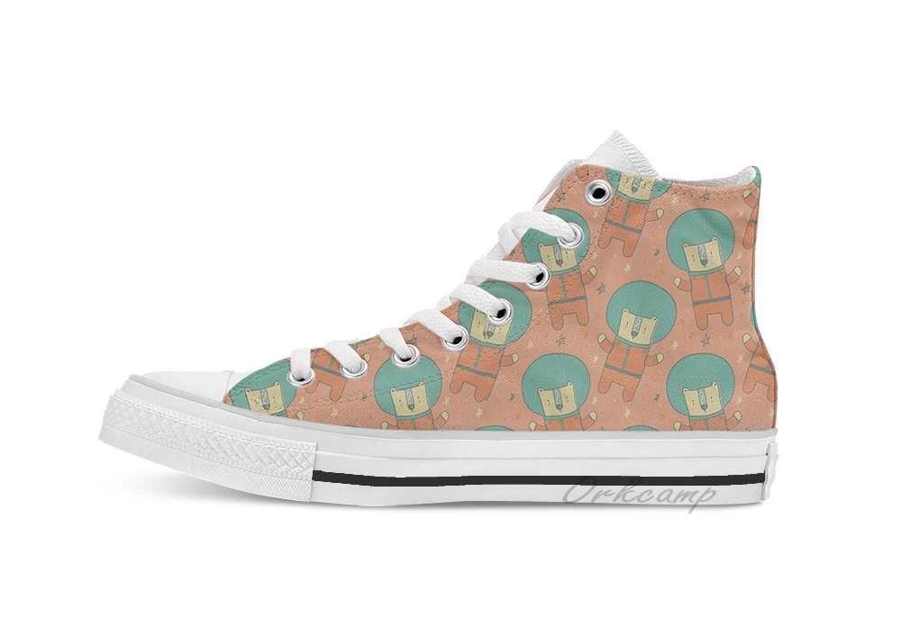 

Bearly There In Dreamsickle High Top Canvas Flat Casual Custom Design Shoes Drop Shipping