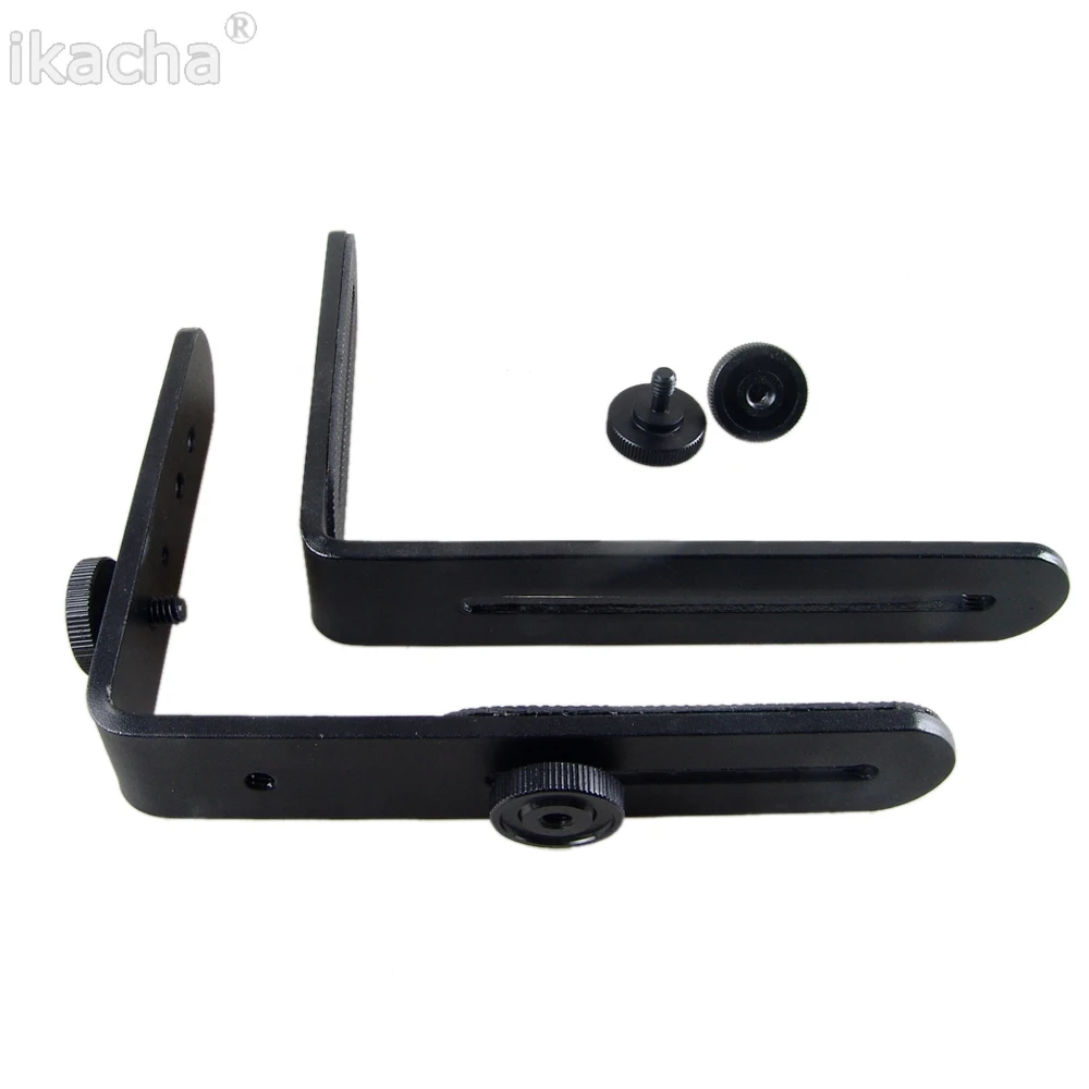 

Double Dual L Shaped Speedlite Camera LED Flash Photography Light Bracket Holder for SLR Camera 1/4" Screw Tripod
