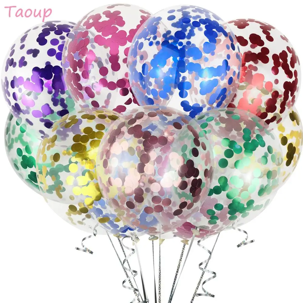 

Taoup 12inc 10pcs Gold Red Confetti Balloons Latex Happy Birthday Balloons Air Wedding Baloons Round Ballons Accessories Decor