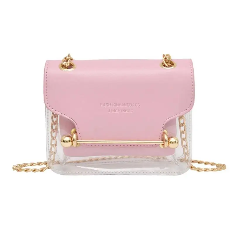 

Single Shoulder Bag Fashion Casual Female Transparent Jelly Shoulder Messenger Women PVC Chain Crossbody Bag Girl Mini Bag
