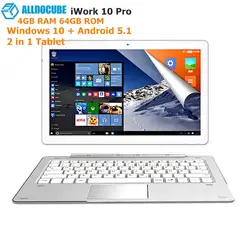 ALLDOCUBE iWork 10 Pro 2 в 1 планшеты PC 10,1 ''windows + Android 5,1 двойной ОС Intel Atom x5-Z8350 4 ядра 1,44 ГГц Гб 64