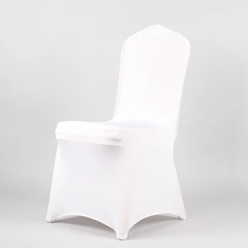 

Germany send 100 pcs White Spandex Party Wedding Chair Covers for Weddings White Universal Stretch Polyeste Lycra Chair Cover 34