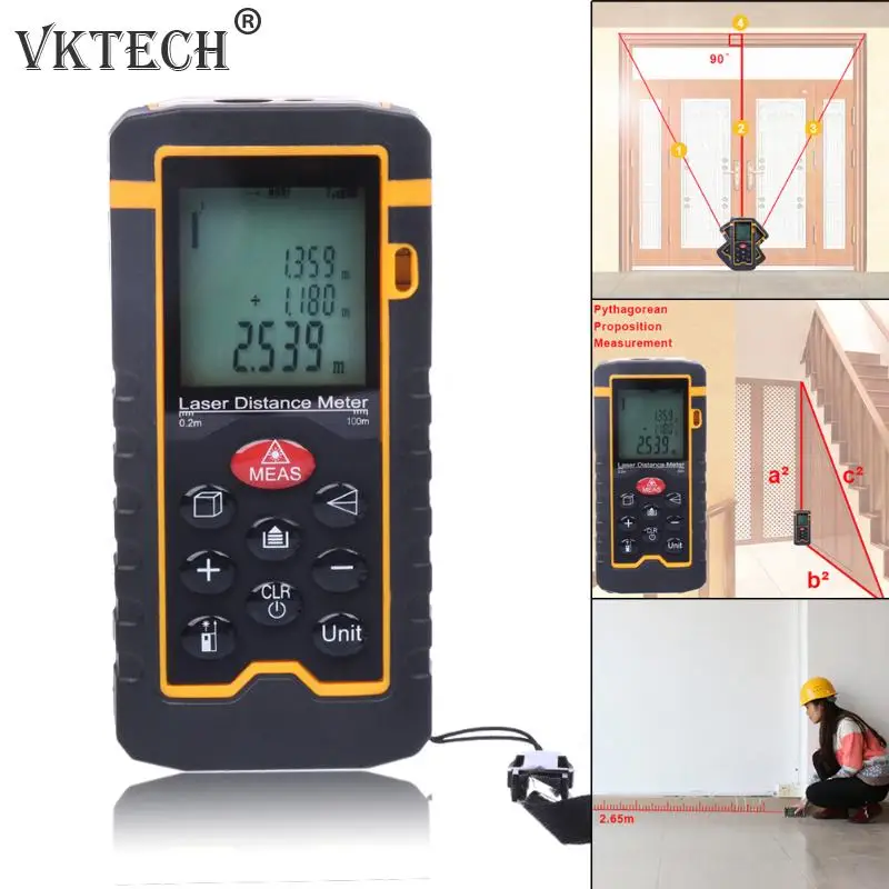 

80M/100M Laser Distance Meter Laser Rangefinder Range Finder Build Measure Device Ruler Test Tool