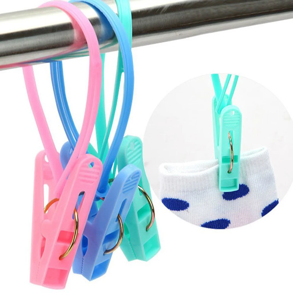 12x Strong Plastic Rope Clothespin Underwear Socks Hanging Drying Rack