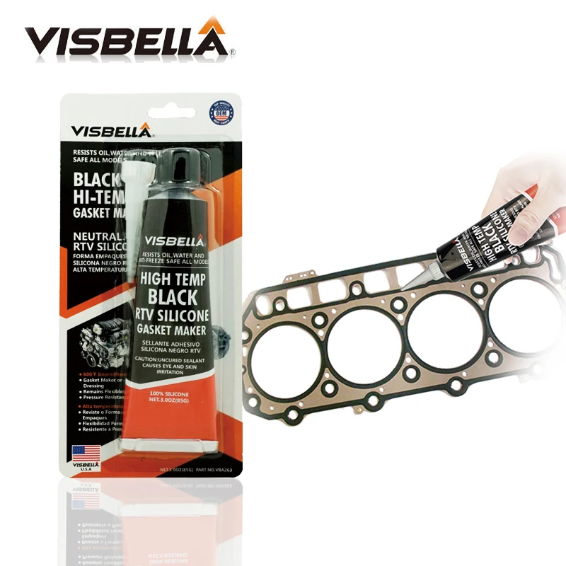 VISBELLA 85g  RTV Silicone Gasket Maker Sealant Neutral Heat Resistant Fast Glue For Engine Valve Covers Repair Hand Tool Sets