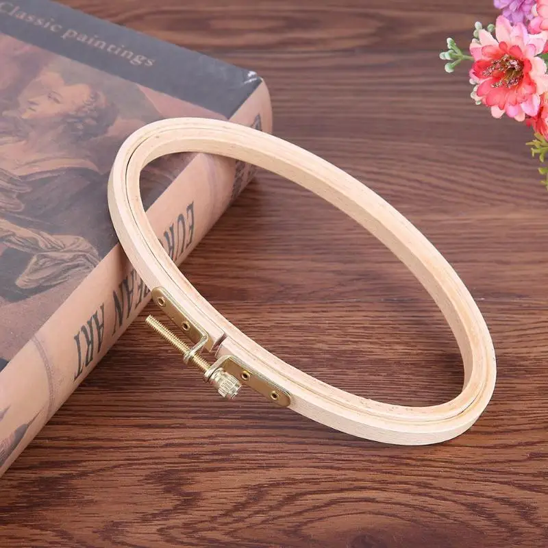 

DIY Wooden Bamboo Embroidery Frame Oval Cross Stitch Machine Embroidery Hoop Ring CrossStitch Needlecraft Household Sewing Tool