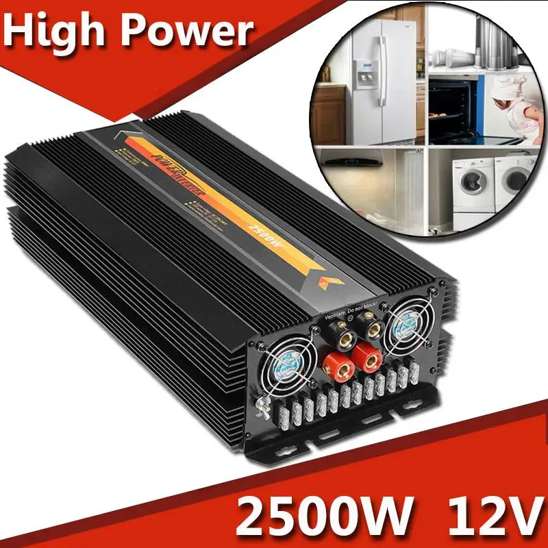 

New High Quality Solar Power Inverter 2500W Max 5000W 12V DC To 220V AC Modified Sine Wave Converter Power Supplies