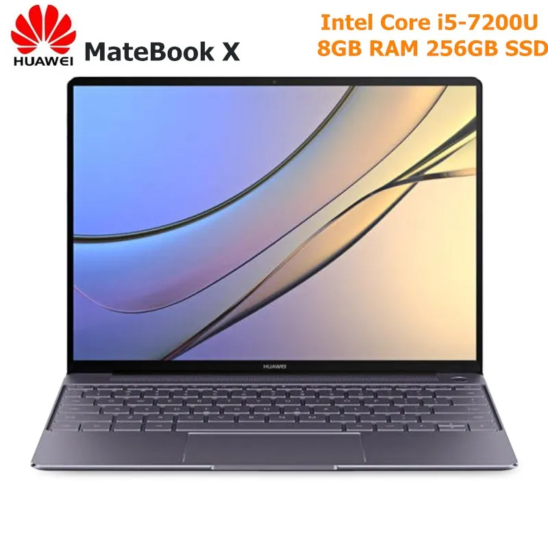 Huawei MateBook X тетрадь 13,0 дюймов Intel Core I5-7200U 4 Гб оперативная память 256 SSD компьютер оконные рамы 10 ips 2160x1440 отпечатков пальцев ноутбука