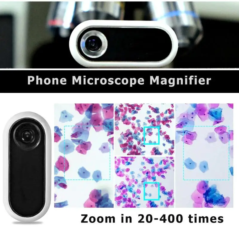 

Universal Portable Mobile Phone Microscope with 20-400 times magnification Magnifier Magnification Lens for Smart Phone
