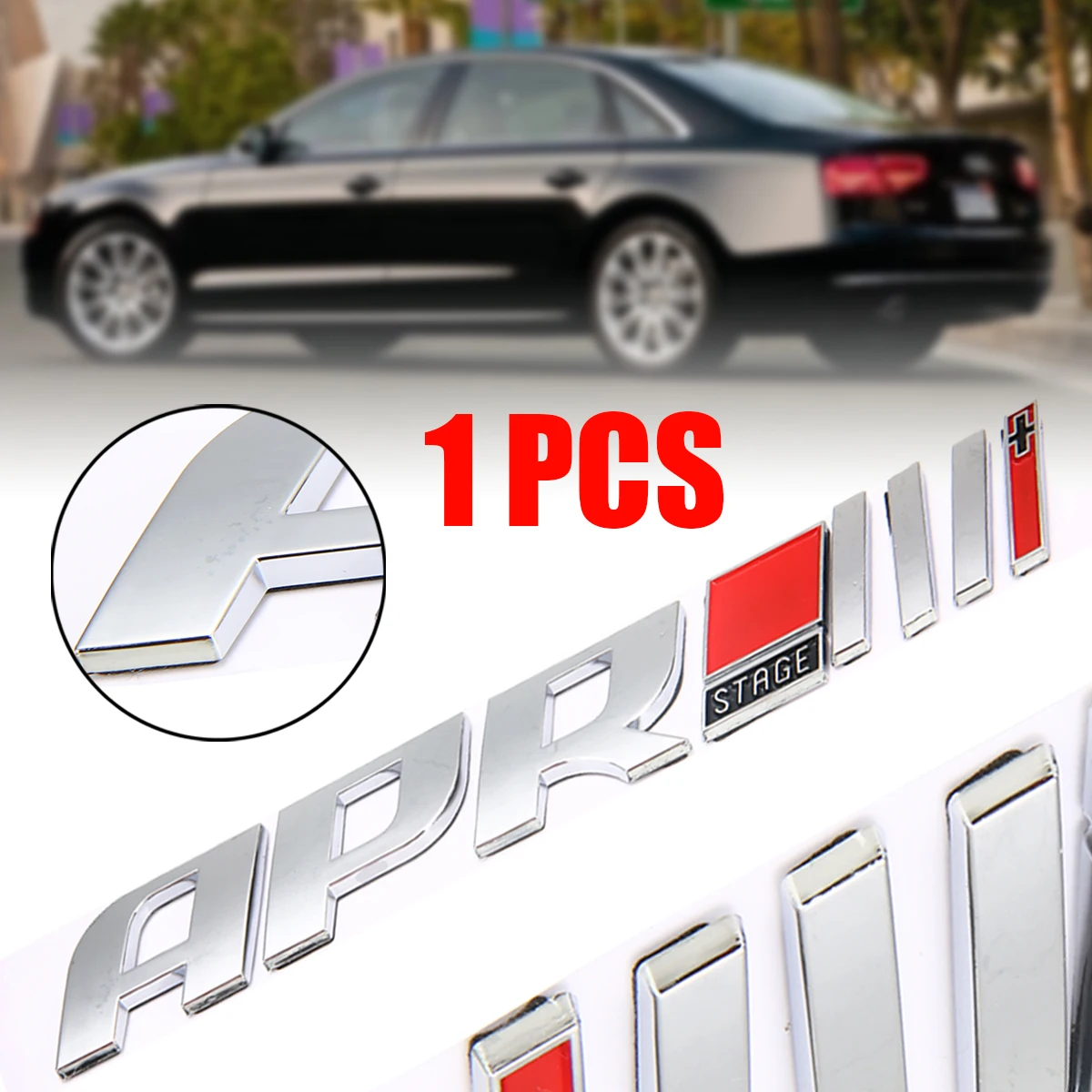 

3D APR Stage III Logo Badge Emblem Car Tail Side Fender Decal Stickers for Car Styling