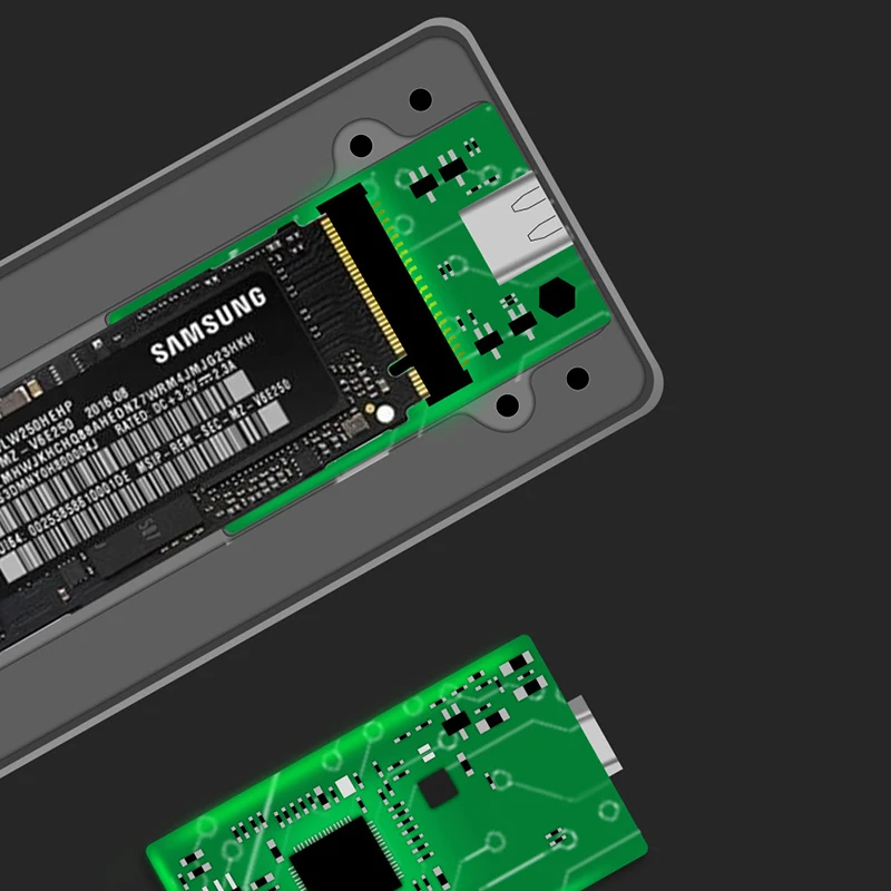  Carcasa de disco duro de tipo C Usb 31 Nvme Hdd Sata m2 Pcie Ngff M Key Ssd caja de Metal tipo C