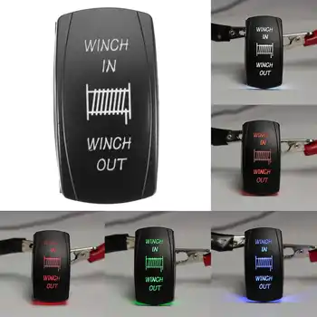 

12V 20A 24V 10A 7Pin Car LED Light Laser Rocker Switch Momentary Button Switch Winch In Out ON/OFF Boat