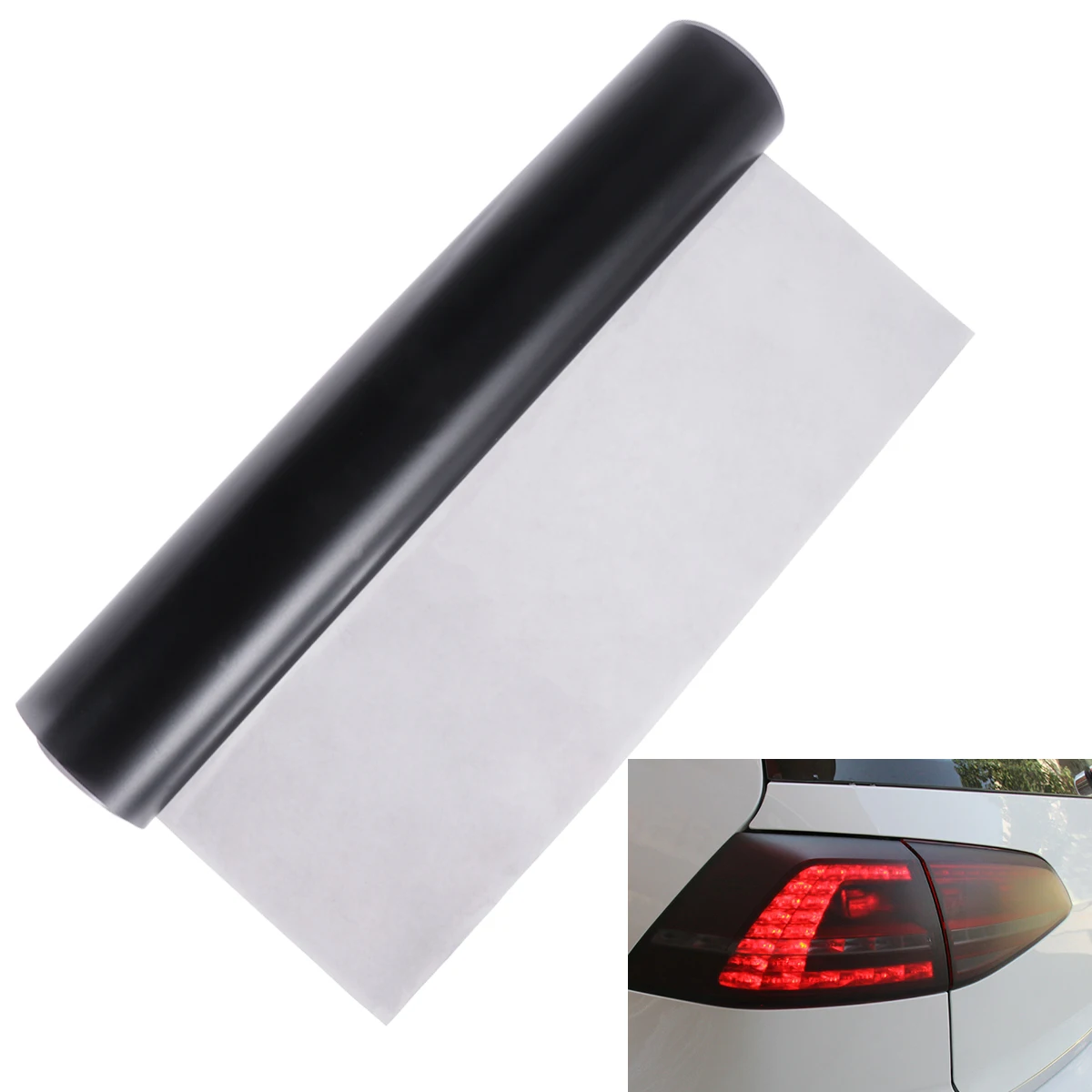 

30*60 cm Auto Car Sticker Smoke Fog Light HeadLight Taillight Tint Vinyl Film Sheet Car Decoration Decals (Black)