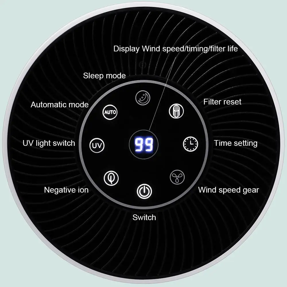 AUGIENB, новинка, очиститель воздуха, ионизатор с HEPA фильтром, удаляет запах, курильщик, пыль, мойка воздуха для дома, комнаты, воздухоочиститель, фильтр