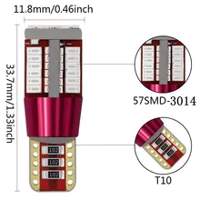 1 шт. W5W светодиодный светильник Canbus без ошибок автомобильный светильник s T10 57 SMD авто лампа 5W5 3014 светильник s габаритный светильник парковочный светильник мотор Клин