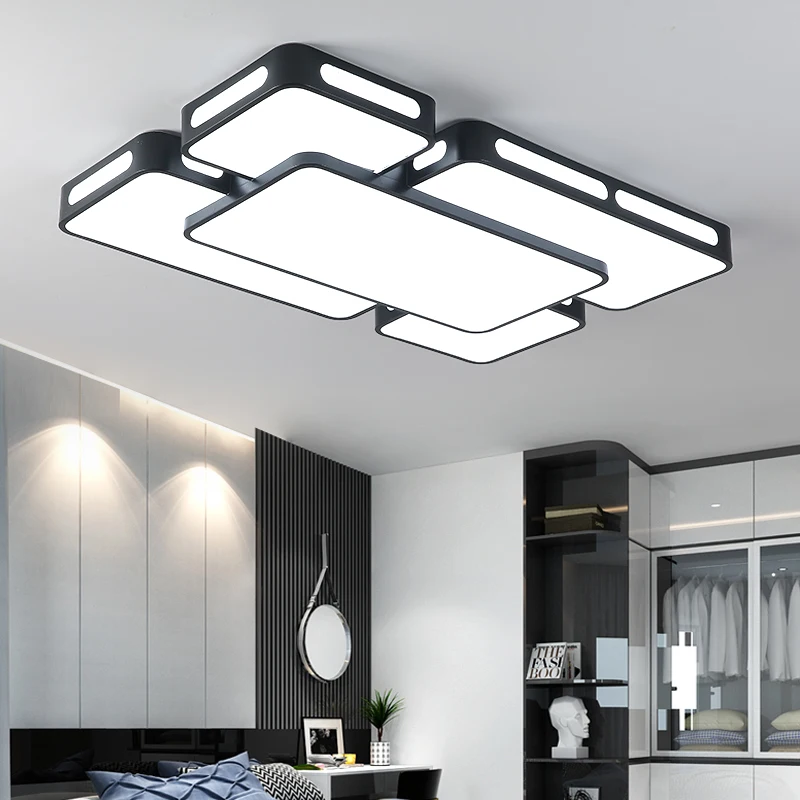 

Black/White iron LED chandelier ceiling for living room lights bedroom plafonnier led lamp modern chandelier lighting Fixtures
