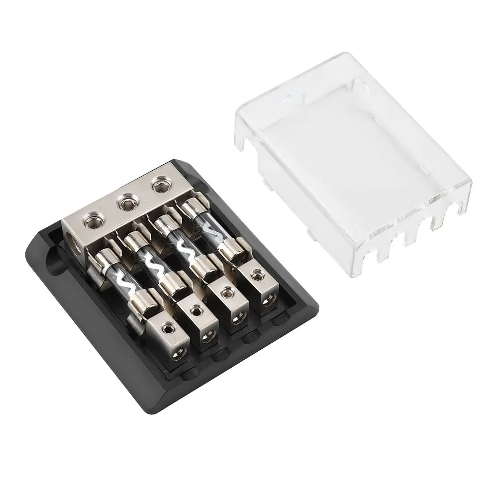 

Car Stereo Fuse Holder, Auto Agu Audio Fuse Box Power Distribution Block 4Ga In 4Ga Out,4 way