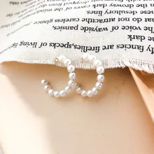 Модные элегантные свадебные ювелирные изделия для женщин и девушек, большие полукруглые круглые серьги-кольца, японские бусины из искусственного жемчуга, круглые подвески, подарки