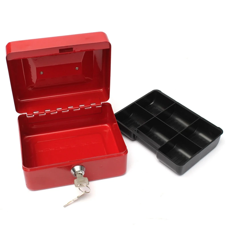 

Lockable Cash Coin Money Storage Safe Security Box Holder Suitcase With Lock Key 6 Compartment Tray 1. Strong construction 2.