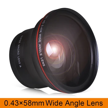 

58MM 0.43x Professional HD Wide Angle Lens (w/Macro Portion) for Canon EOS Rebel 77D T7i T6s T6i T6 T5i T5 T4i T3i SL2