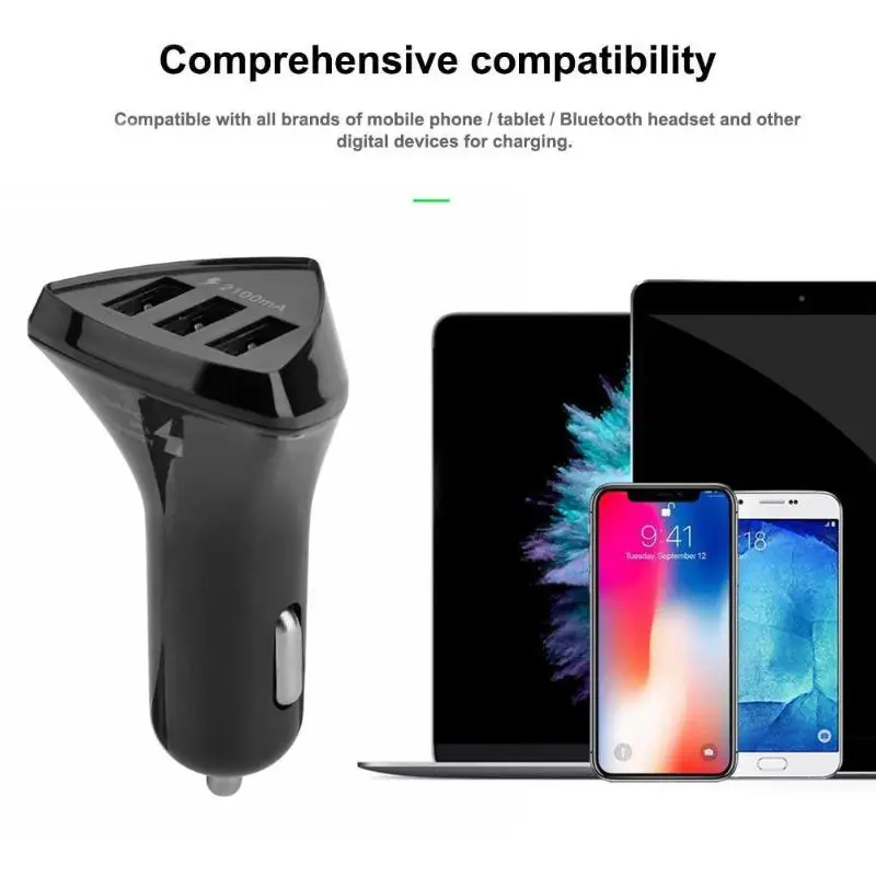  Tragbare Quick Charge 3 Port USB Auto Ladegerät Schnelle Lade DC Adapter für iPhone Samsung Handy T