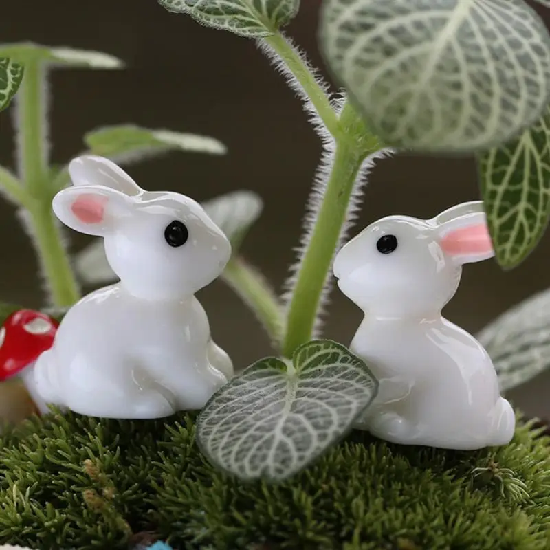 WINOMO 10 шт. смолы прекрасный миниатюрный кукольный домик горшки для растений бонсай Ремесло Сад Пейзаж DIY кролики Декор
