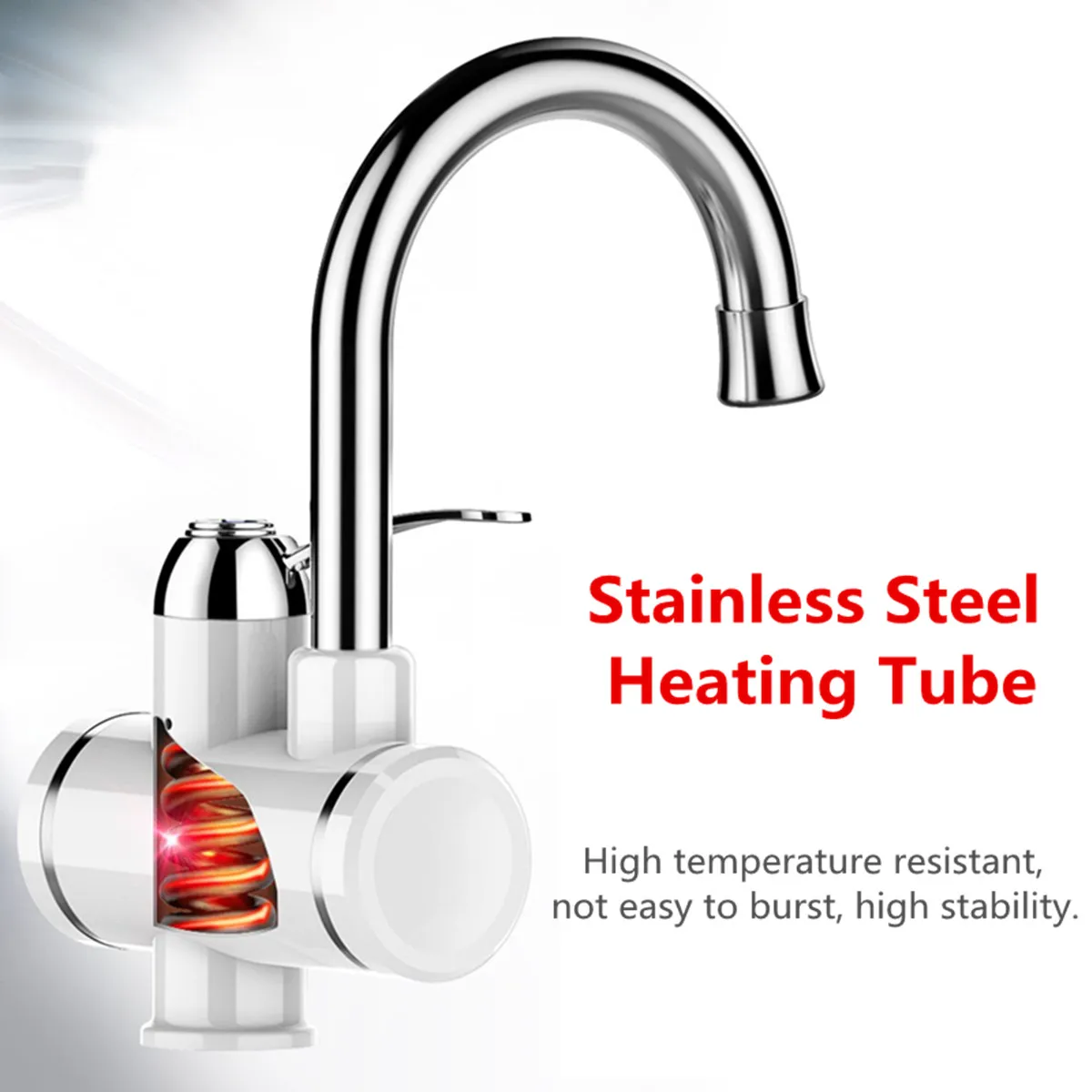 

Bathroom Kitchen Basin Sink Spout Solid Faucets Lead Free Mixer Cold and Hot Taps Quickly Heating Single Lever Hole Water Taps