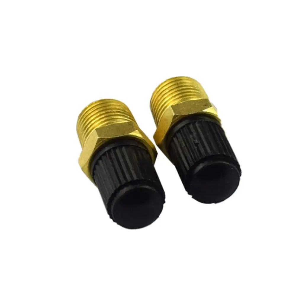 2PCS//Set Durable Use 1//4 NPT MPT Brass Air Compressor Tank Fill Valve Schrader Auto Car Accessories-Gold /& Black