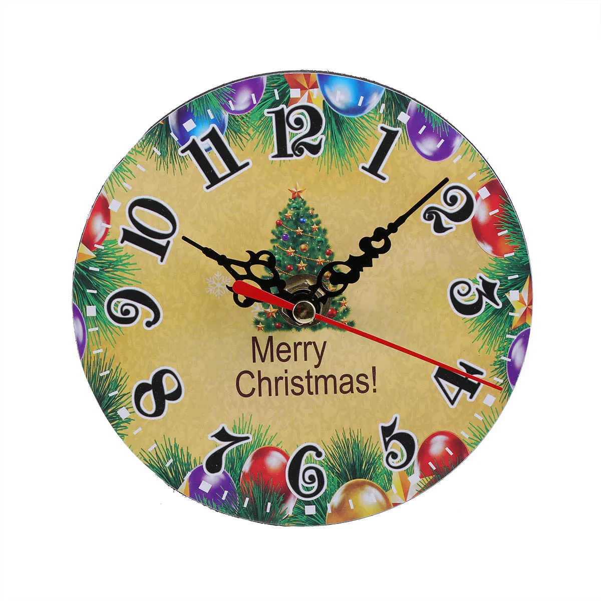 1pc Xmas Clock Christmas Cute Vintage Wall Clock Table Clock Round Wall
