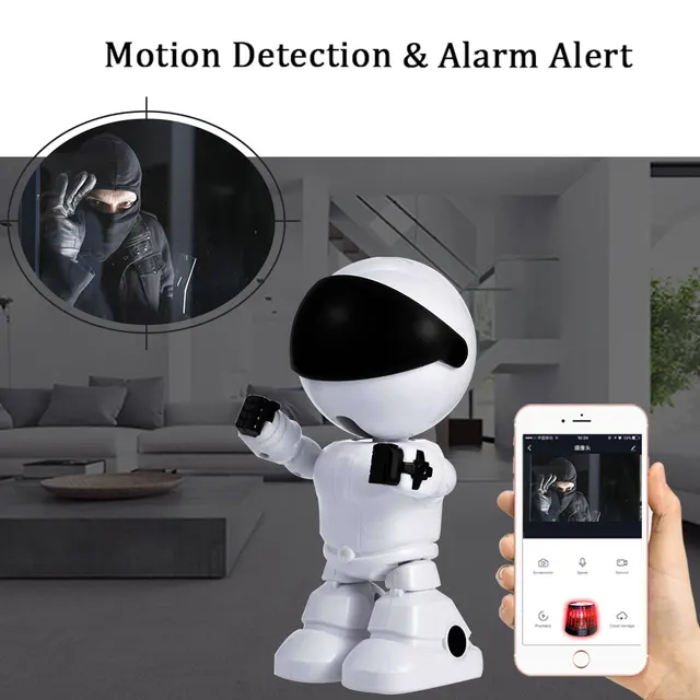 Robot Camera Auto Tracking 1080P HD Baby Monitor Wifi rete Audio bidirezionale IP visione notturna rilevazione di movimento SMART Home Shojzj 2