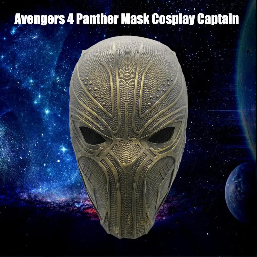 

Avenger 4 Final Black Panther Latex Mask Helmet Captain Miracle Movie Helmet Halloween Role Playing Ball Props