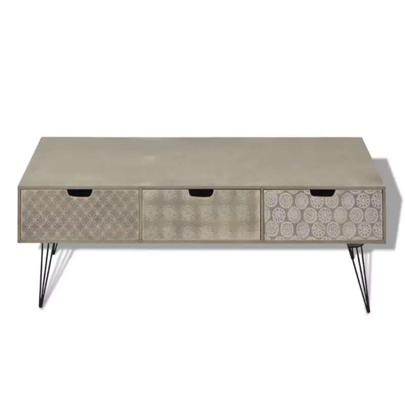 VidaXL التلفزيون مجلس الوزراء مع 3 أدراج 120x40x36 Cm رمادي يمكن استخدامها بمثابة طاولة جانبية ايفي مجلس الوزراء دولاب مجلس منخفضة