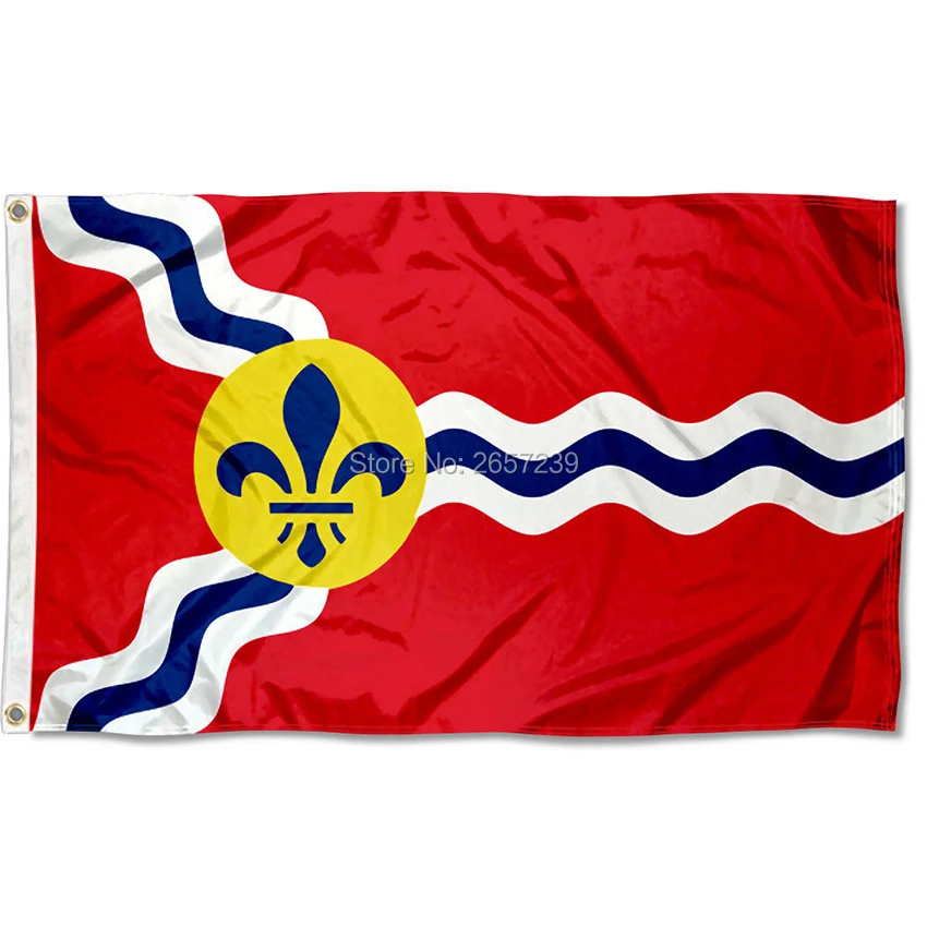 City of St Louis Flag 150X90CM banner 3x5 FT 100D Polyester brass