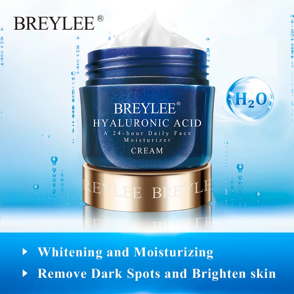 Breylee Hyaluronic Acid Moisturizer Face Cream For Expensive Whitening Facial Skin Care A 24-hour Daily Acne Treatment Cream 40g