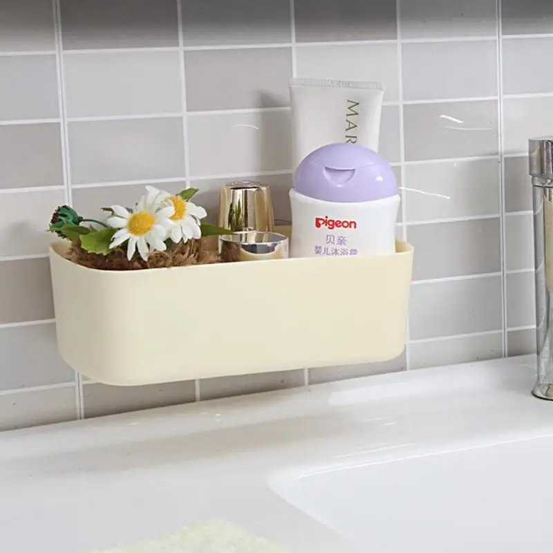

Suction Cup Bathroom Shelf Basket Rack Organizer Hanging Wall Kitchen Shelf