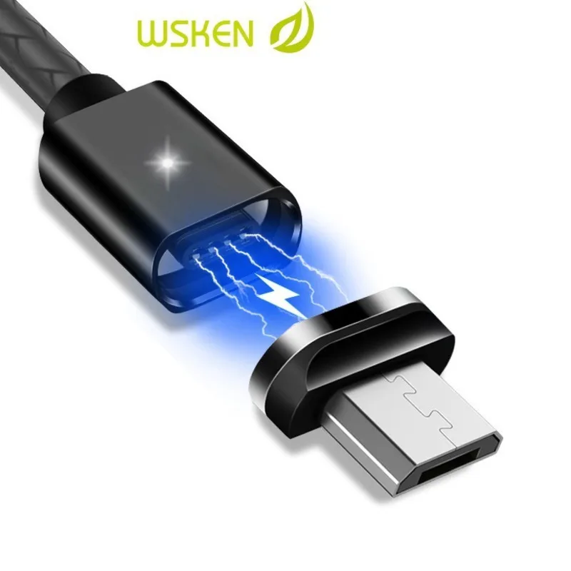 Wsken Магнитный Micro usb зарядный кабель для Xiaomi huawei Android мобильный телефон Быстрая зарядка Microusb зарядное устройство шнур для samsung LG