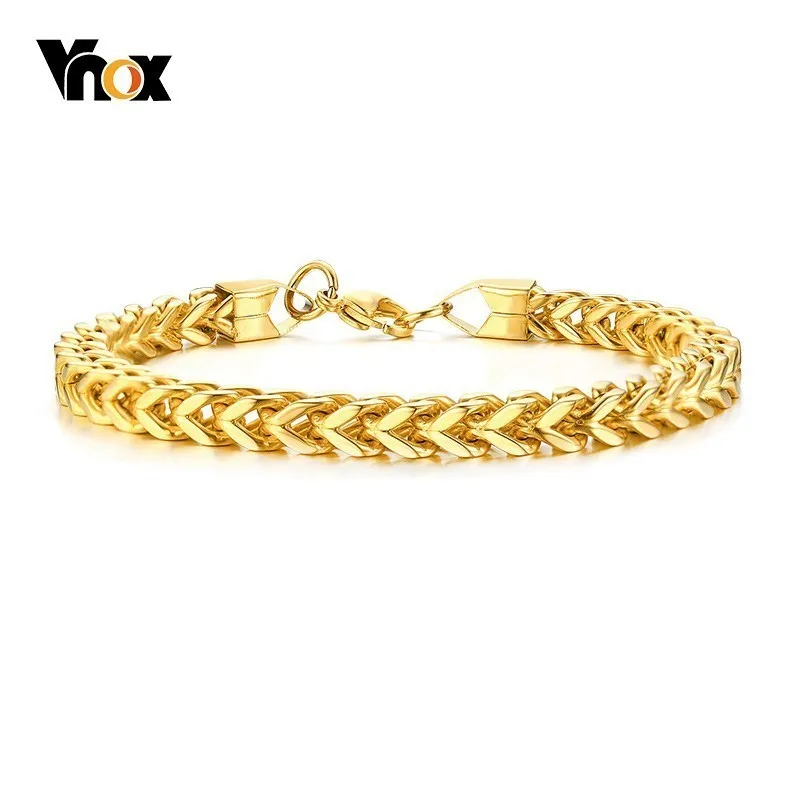 

Vnox 6mm Wide Curb Chain Bracelets for Men Jewelry Stainless Steel High Polished Link Wrist pulsera 8.66 inch