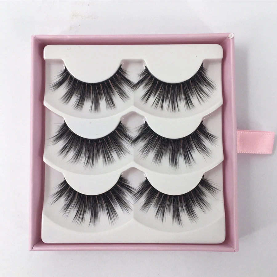 3 Pairs Fake Eyelashes For Makeup 3D Mink Lashes Extension Natural Long Beauty Faux Cils False Lash Extensions | Красота и здоровье