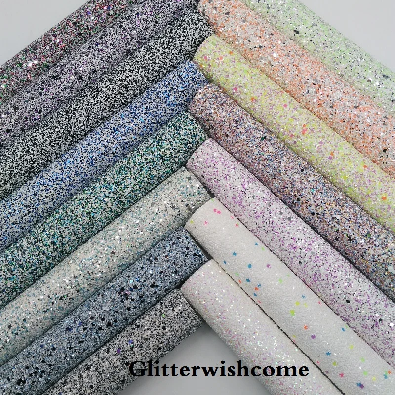 Glitterwishcome 30X134 см мини-ролл с эффектом блестящей кожи Искусственная кожа искусственная кожа ткань для самодельные Луки, GM002