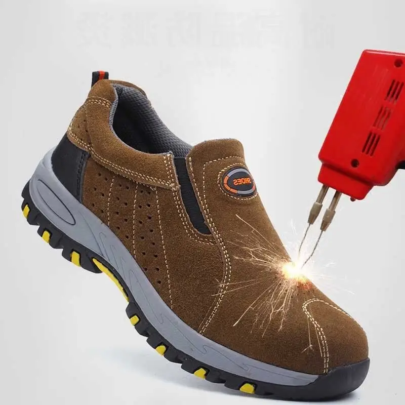 

Steel Toe Lightweight Men Work Safety Shoes Atrego Safety Anti-smashing Anti-puncture Slip-on Shoes For Hiking Climbing Sneakers